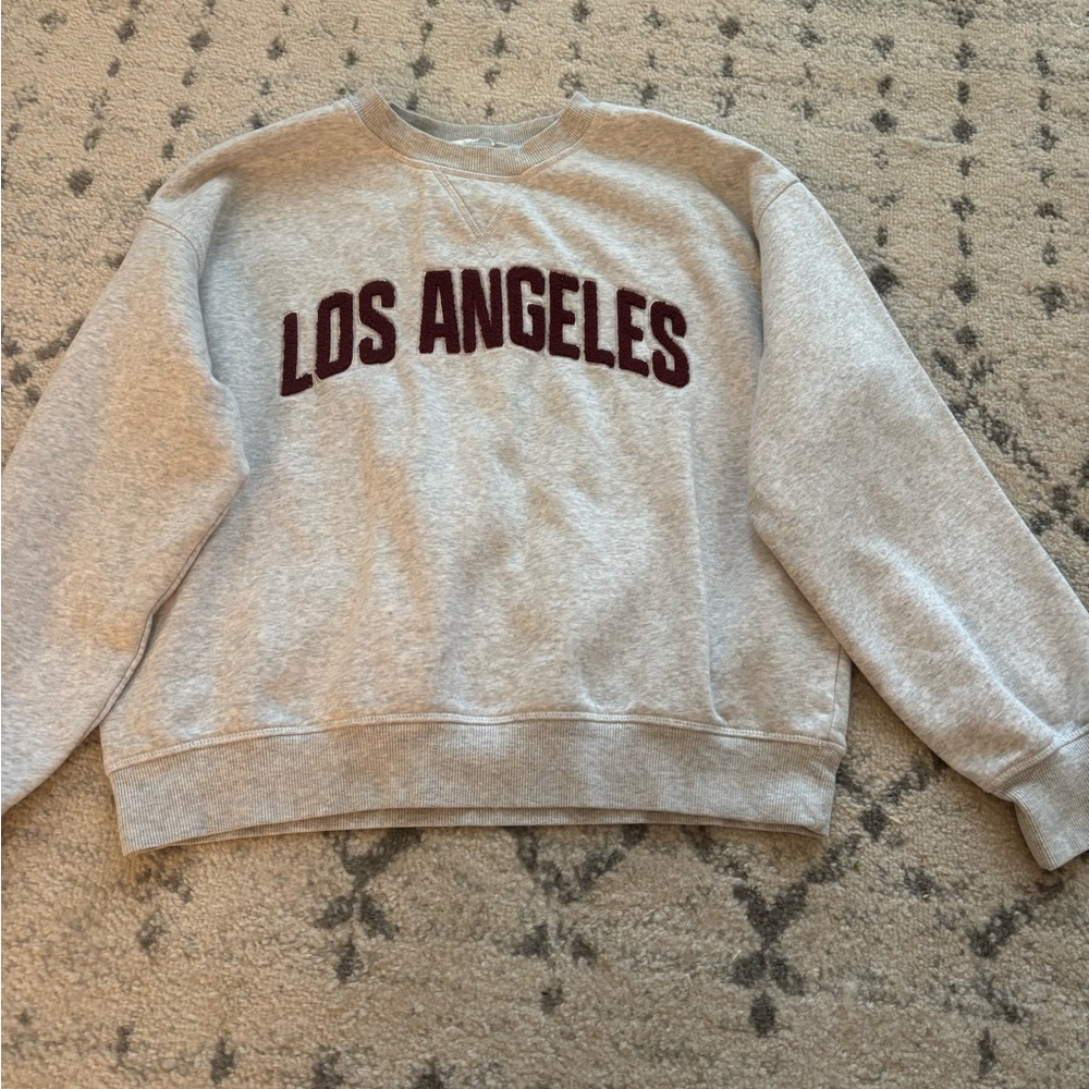 H&M Gray Sweatshirt with Maroon Text